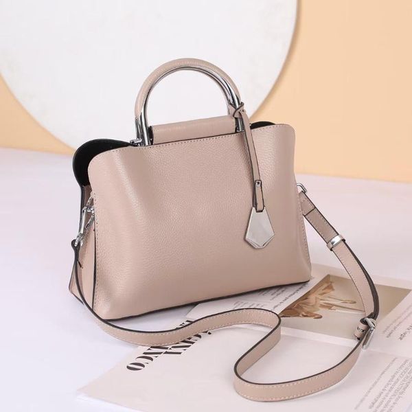 leather handbag, cowhide portable messenger bag cross body