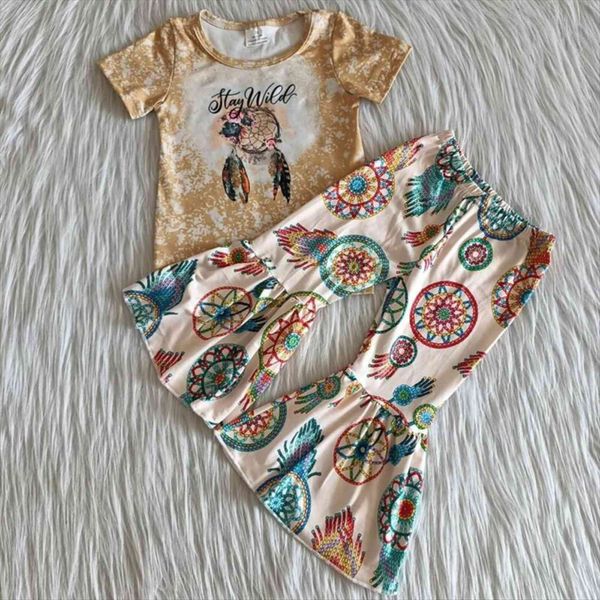 rts children outfits short sleeve raglan bleached shirt bell bottom pants baby girls kids boutique clothing sets, White
rts children outfits short sleeve raglan bleached shirt bell bottom pants baby girls kids boutique clothing sets, White