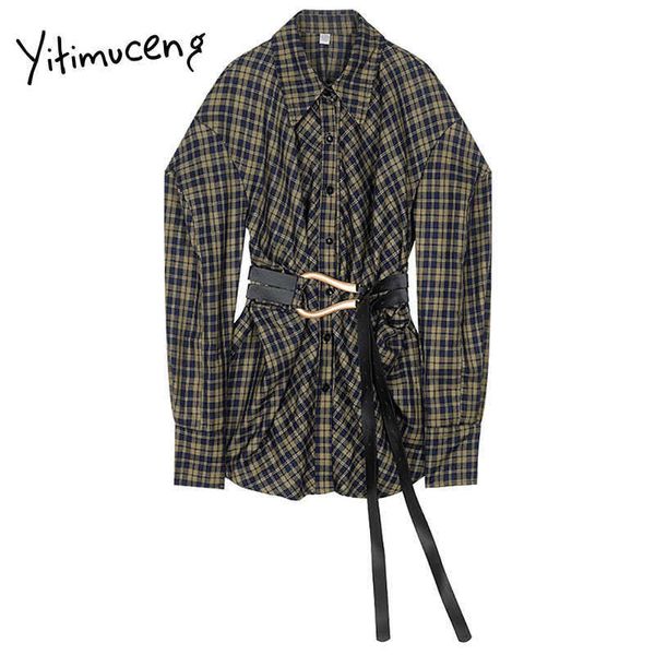 yitimuceng plaid sashes blouse women vintage button shirts loose spring fashion korean long sleeve turn-down collar 210601, White
yitimuceng plaid sashes blouse women vintage button shirts loose spring fashion korean long sleeve turn-down collar 210601, White