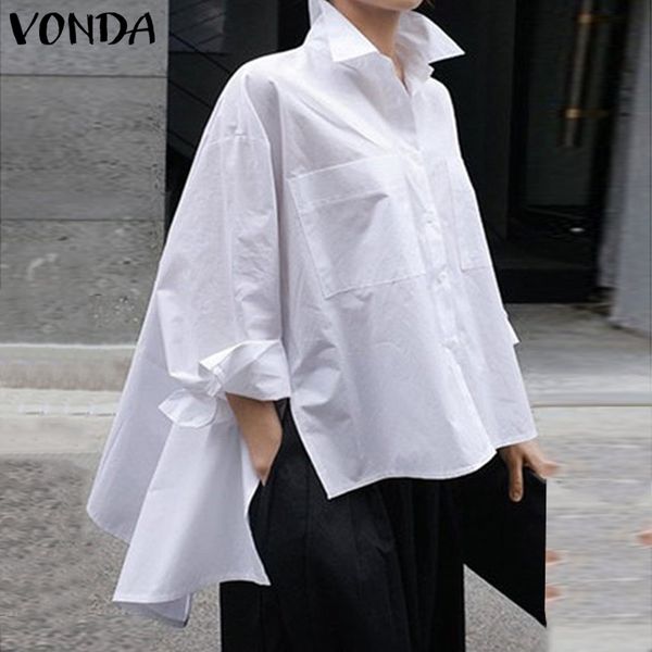 women's blouses & shirts vonda summer womens tunic spring lapel neck beach female asymmetrical blouse elegant blusas s-5xl 6nvb, White
women's blouses & shirts vonda summer womens tunic spring lapel neck beach female asymmetrical blouse elegant blusas s-5xl 6nvb, White