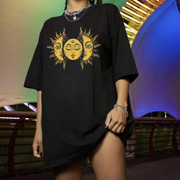 women's t-shirt vintage goth sun face print loose graphic tee women o neck short sleeve kawaii clothes casual girls 2021 summer plus si, White
women's t-shirt vintage goth sun face print loose graphic tee women o neck short sleeve kawaii clothes casual girls 2021 summer plus si, White