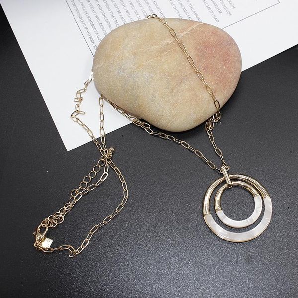 pendant necklaces fashion light luxury elegant geometric round long necklace folding sweater chain jewelry wholesale, Silver
pendant necklaces fashion light luxury elegant geometric round long necklace folding sweater chain jewelry wholesale, Silver