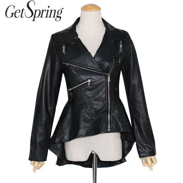 getspring women leather coat irregular black woman jackets plus size winter s jacket 210601
getspring women leather coat irregular black woman jackets plus size winter s jacket 210601