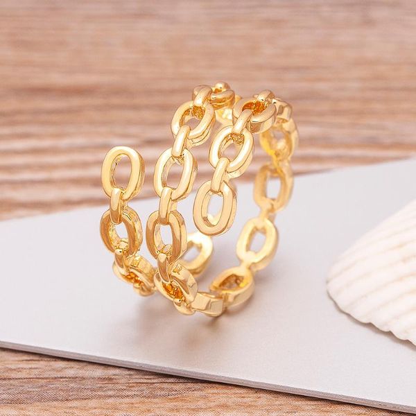 cluster rings original design gold color open three layers metal buckle connection adjustable finger ring punk style women party jewelry gif, Golden;silver
cluster rings original design gold color open three layers metal buckle connection adjustable finger ring punk style women party jewelry gif, Golden;silver