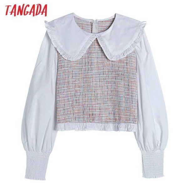 tangada women retro colorful yarn plaid tweed patchwork blouse shirt long sleeve chic female shirt 6h1 210609, White
tangada women retro colorful yarn plaid tweed patchwork blouse shirt long sleeve chic female shirt 6h1 210609, White