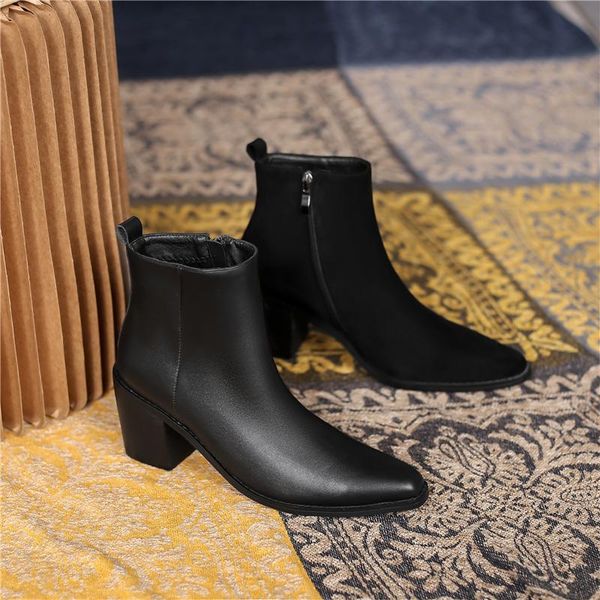 boots pu leather women zipper work & safety fashion pointed toe ankle for female high heels shoes woman 34-43 size, Black
boots pu leather women zipper work & safety fashion pointed toe ankle for female high heels shoes woman 34-43 size, Black