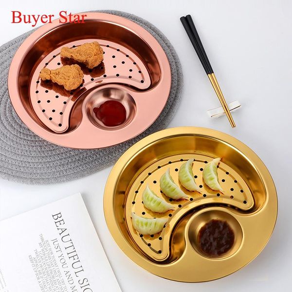 dishes & plates 2pcs/set stainless steel dumpling serving plate seasoning dish durable metal tray with removable oil water filter tableware
dishes & plates 2pcs/set stainless steel dumpling serving plate seasoning dish durable metal tray with removable oil water filter tableware