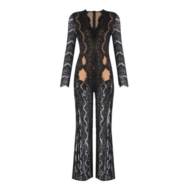 women's jumpsuits & rompers deavogy 2021 women v neck lace long sleeve bodycon evening party bandage, Black;white
women's jumpsuits & rompers deavogy 2021 women v neck lace long sleeve bodycon evening party bandage, Black;white