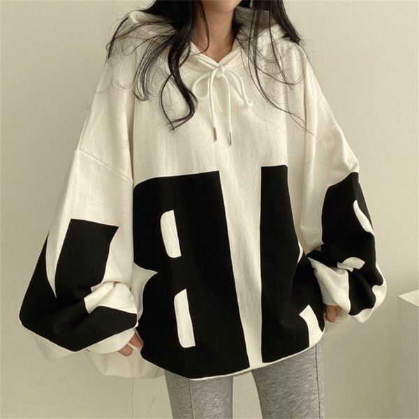 women's hoodies & sweatshirts letter printed hooded sweatshirt women oversized hoodie 2021 spring autumn thin high street preppy style, Black
women's hoodies & sweatshirts letter printed hooded sweatshirt women oversized hoodie 2021 spring autumn thin high street preppy style, Black