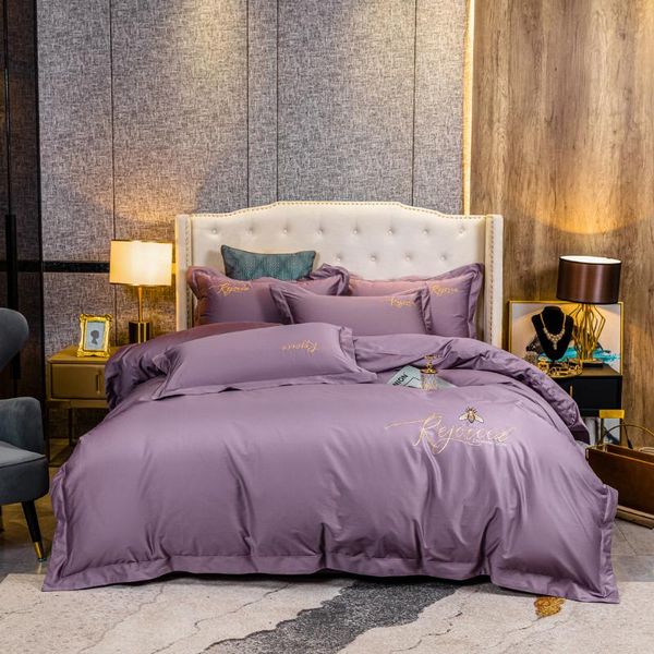 bedding sets 2021 four-piece light luxury cotton double household bed sheet quilt cover embroidered little bee fashion purple
bedding sets 2021 four-piece light luxury cotton double household bed sheet quilt cover embroidered little bee fashion purple