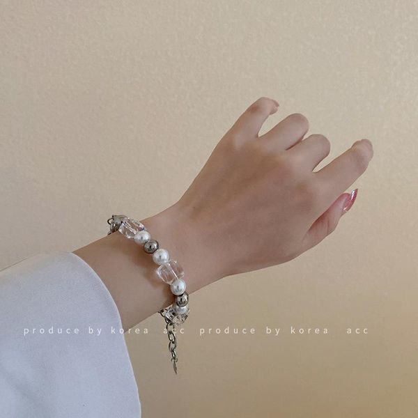 link, chain europe exaggerated block transparent crystal pearl bracelet trend cold wind personality hip-hop jewelry, Black
link, chain europe exaggerated block transparent crystal pearl bracelet trend cold wind personality hip-hop jewelry, Black