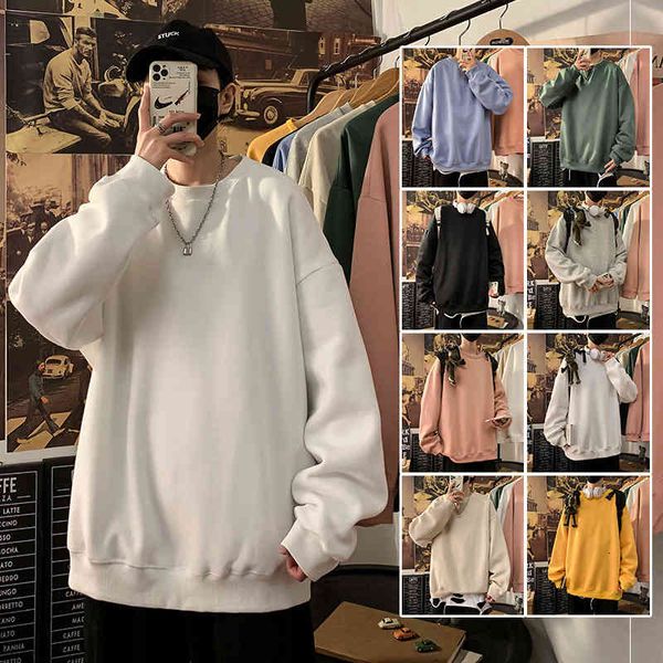mens sweater autumn new men's wear ins 20 round neck loose casual solid color sweater, Black
mens sweater autumn new men's wear ins 20 round neck loose casual solid color sweater, Black