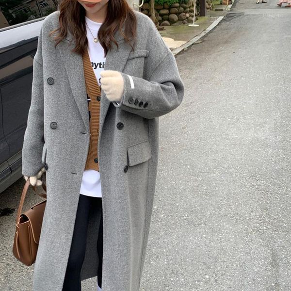 women's wool & blends korean version double-sided cashmere coat women midi double-breasted 2021 autumn winter loose over-the-knee woole, Black
women's wool & blends korean version double-sided cashmere coat women midi double-breasted 2021 autumn winter loose over-the-knee woole, Black