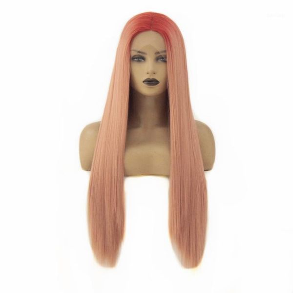 two tones synthetic lace front wig ombre rose pink long straight glueless heat resistant fiber hair middle part for women wigs1, Black
two tones synthetic lace front wig ombre rose pink long straight glueless heat resistant fiber hair middle part for women wigs1, Black