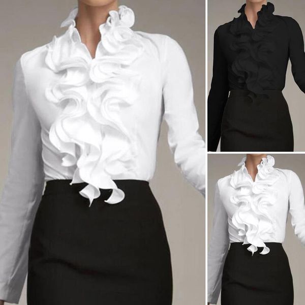 womens blouses stylish asymmetrical spring blouse zanzea casual button down blusas ruffled female lapel long sleeve shirts oversized, White
womens blouses stylish asymmetrical spring blouse zanzea casual button down blusas ruffled female lapel long sleeve shirts oversized, White