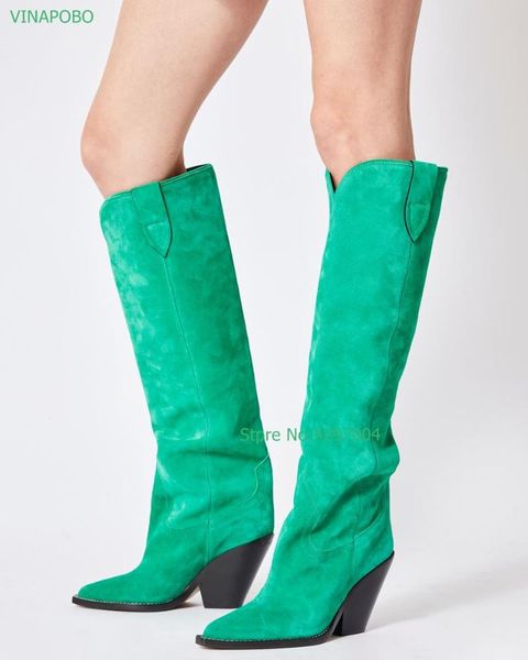 boots arrivals women fashion cow suede knee high spike heels pointed toe zip design casual modern thick heel botas de mujer, Black
boots arrivals women fashion cow suede knee high spike heels pointed toe zip design casual modern thick heel botas de mujer, Black
