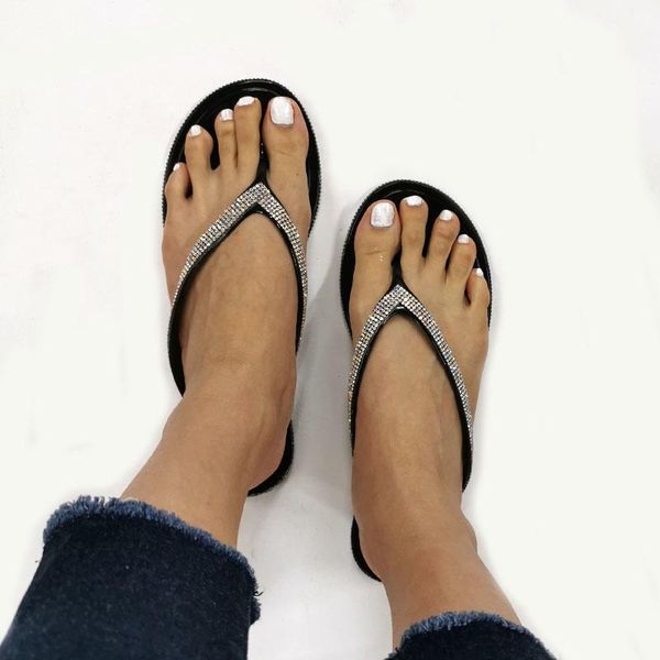 slippers summer female flip flops transparent crystal jelly women outside wear beach brand footwear large size 41 42, Black
slippers summer female flip flops transparent crystal jelly women outside wear beach brand footwear large size 41 42, Black