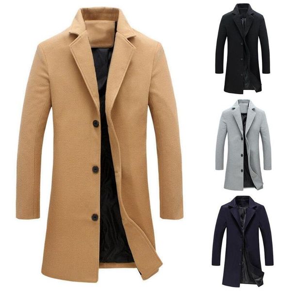 men's wool & blends men coats winter long coat solid color single-breasted windbreaker wools plus size casual mens, Black
men's wool & blends men coats winter long coat solid color single-breasted windbreaker wools plus size casual mens, Black