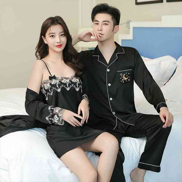 couples black satin lace pajamas women sleepwear set 2pcs home clothes lovers intimate lingerie pyjamas suit l xl xxl, Black;red
couples black satin lace pajamas women sleepwear set 2pcs home clothes lovers intimate lingerie pyjamas suit l xl xxl, Black;red
