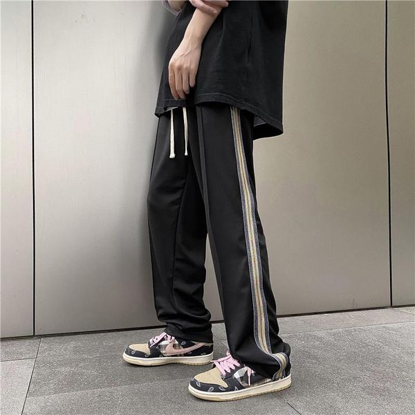men's pants vibe style track high street ins tide drop feeling wide leg autumn loose straight barrel vintage casual, Black
men's pants vibe style track high street ins tide drop feeling wide leg autumn loose straight barrel vintage casual, Black