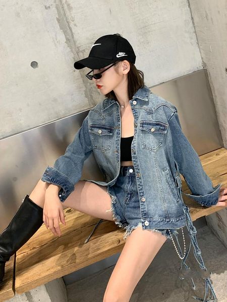 backless denim jeans jacket women loose long tassel coat 2021 autumn female hipster harajuku street jackets women's, Black;brown
backless denim jeans jacket women loose long tassel coat 2021 autumn female hipster harajuku street jackets women's, Black;brown