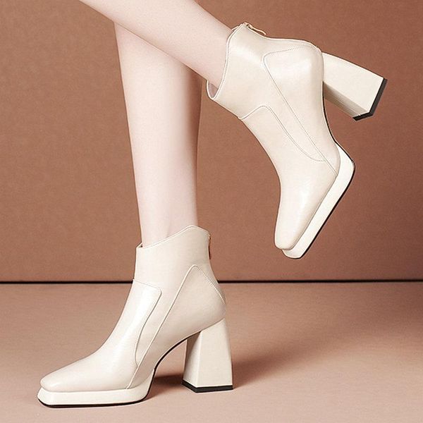 boots women square toe high heels ankle genuine leather night club shoes woman autumn winter motorcycle for, Black
boots women square toe high heels ankle genuine leather night club shoes woman autumn winter motorcycle for, Black