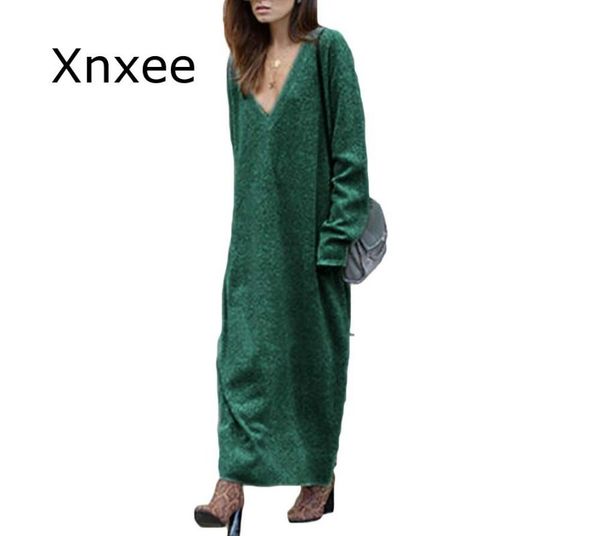 casual dresses spring winter women knitted sweater dress maxi loose deep v neck long sleeve ladies knitwear jumper female, Black;gray
casual dresses spring winter women knitted sweater dress maxi loose deep v neck long sleeve ladies knitwear jumper female, Black;gray