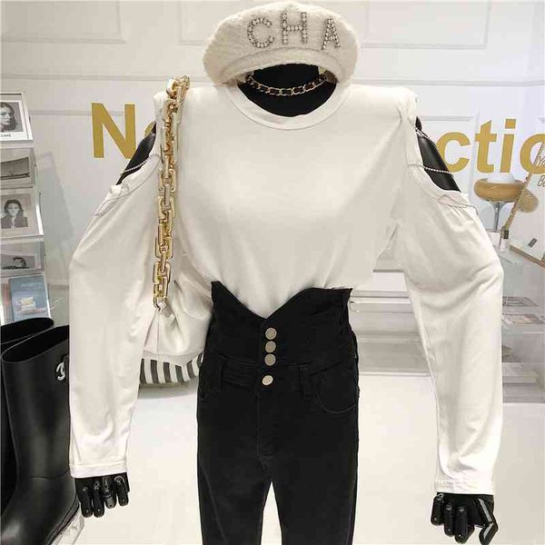 polos spring summer women's niche off shoulder current design around the neck undershirt, White
polos spring summer women's niche off shoulder current design around the neck undershirt, White