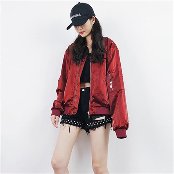 women's jackets 2021 fashion hip hop street female spring and autumn solid color stand collar loose student jacket hjb184, Black;brown
women's jackets 2021 fashion hip hop street female spring and autumn solid color stand collar loose student jacket hjb184, Black;brown