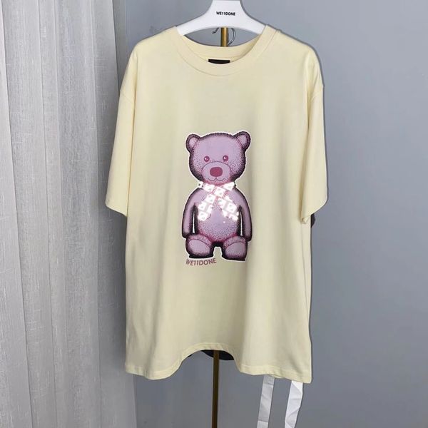 fashion t shirt 2021welldone printed round neck reflective bear loose casual street lazy style short sleeve, White
fashion t shirt 2021welldone printed round neck reflective bear loose casual street lazy style short sleeve, White