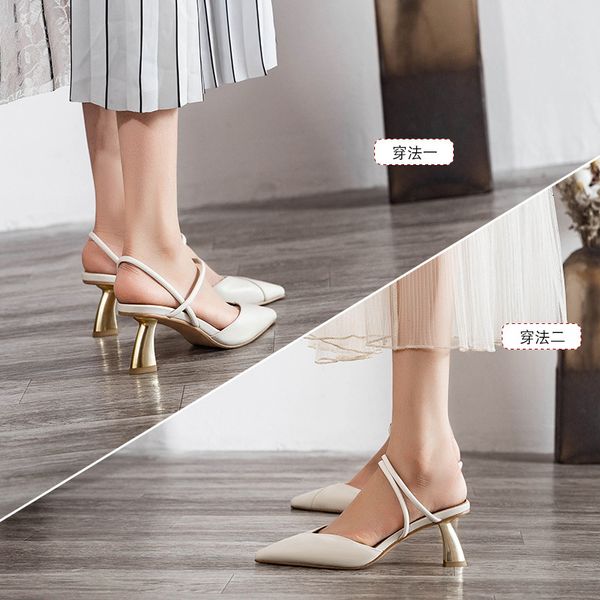 luxury dress shoes small ck high s pointed thin 2021 summer baotou sandal's french single sho thick middle heel, Black
luxury dress shoes small ck high s pointed thin 2021 summer baotou sandal's french single sho thick middle heel, Black