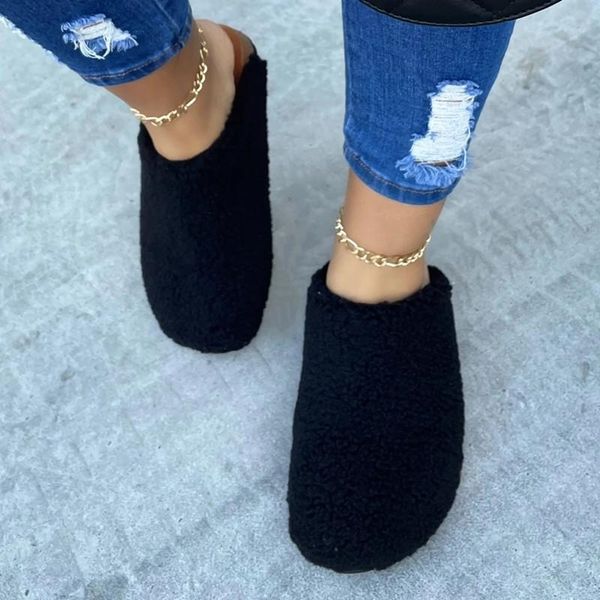 slippers women shoes plush warm flat slides indoor floor keep ladies thicken feece woman size 35-43, Black
slippers women shoes plush warm flat slides indoor floor keep ladies thicken feece woman size 35-43, Black