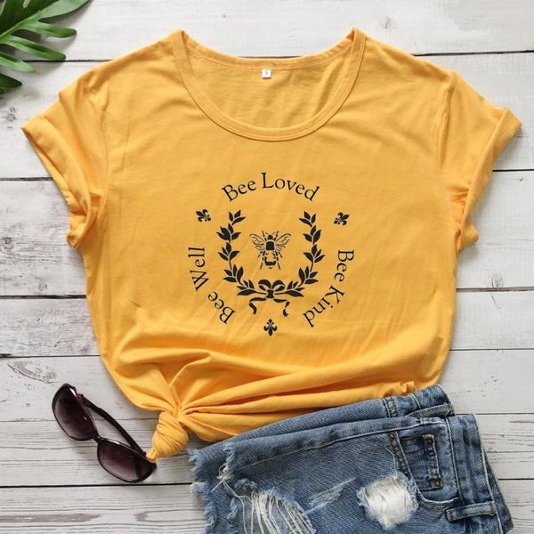 women's t-shirt 100% cotton t shirt bee loved will kind letter print women short sleeve o neck loose tshirt summer causal tee, White
women's t-shirt 100% cotton t shirt bee loved will kind letter print women short sleeve o neck loose tshirt summer causal tee, White