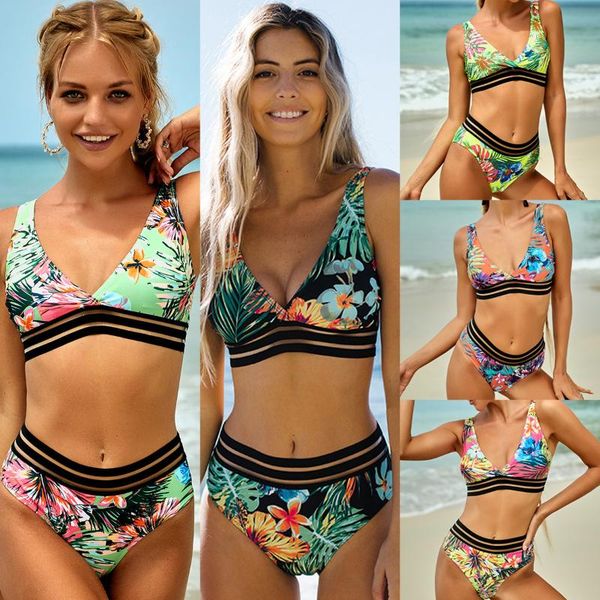 women's swimwear 2021 leaves printed high waist two pieces bikini set swimsuit female women beachwear bather bathing suit sexy, White;black
women's swimwear 2021 leaves printed high waist two pieces bikini set swimsuit female women beachwear bather bathing suit sexy, White;black