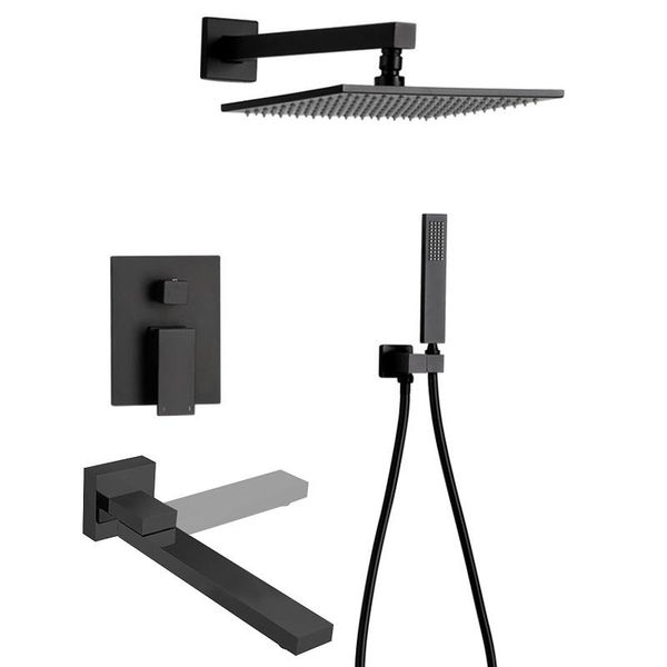 brass matte black square rain shower set 3 function faucet arm diverter mixer tap handheld spray bathroom sets
brass matte black square rain shower set 3 function faucet arm diverter mixer tap handheld spray bathroom sets