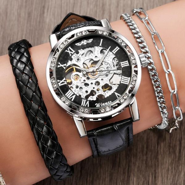 wristwatches mens watches set 2021 mechanical manual tourbillon leather winner diamond-studded sport wristwatch, Slivery;brown
wristwatches mens watches set 2021 mechanical manual tourbillon leather winner diamond-studded sport wristwatch, Slivery;brown