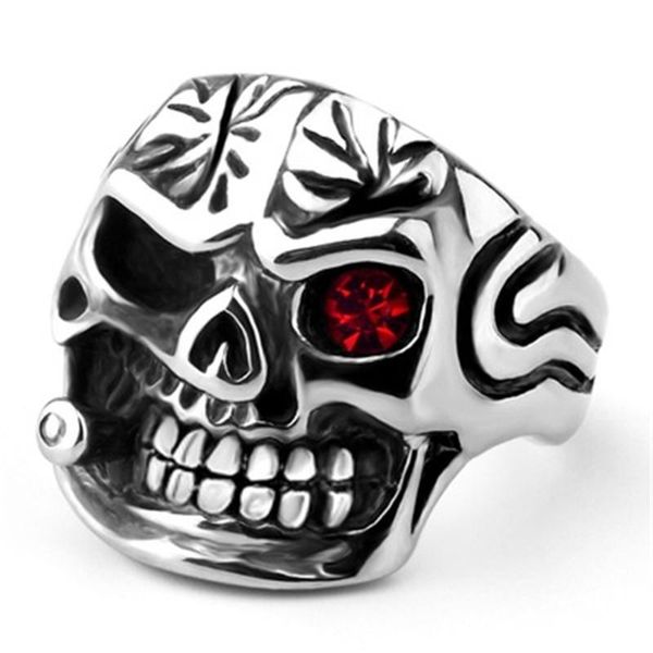 cluster rings gothic men skull ring red crystal zircon 316l stainless steel casting punk for finger halloween jewelry, Golden;silver
cluster rings gothic men skull ring red crystal zircon 316l stainless steel casting punk for finger halloween jewelry, Golden;silver