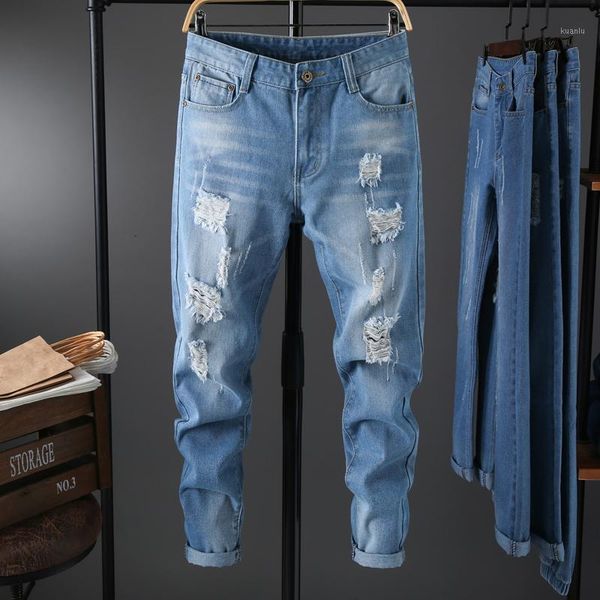 men's jeans 2021 long pencil pants ripped slim spring hole men fashion thin skinny male hip-hop trousers clothes clothing 28-38, Blue
men's jeans 2021 long pencil pants ripped slim spring hole men fashion thin skinny male hip-hop trousers clothes clothing 28-38, Blue
