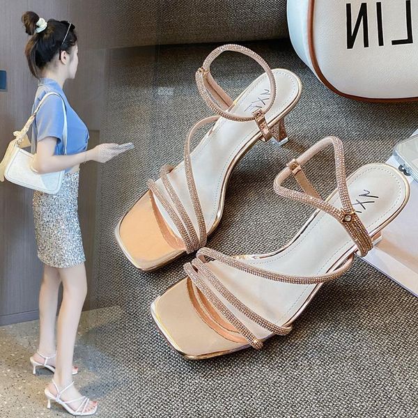 sandals gold bling crystal women open toe rhinestone straps cross high heel wedding dress shoes size 34-39, Black
sandals gold bling crystal women open toe rhinestone straps cross high heel wedding dress shoes size 34-39, Black