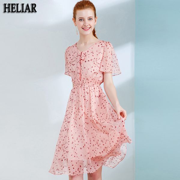 women light fabric pink chiffon dress fairy style elastic waist summer printed sweet female vacation vestidos 210518, Black;gray
women light fabric pink chiffon dress fairy style elastic waist summer printed sweet female vacation vestidos 210518, Black;gray