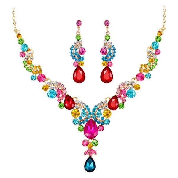earrings & necklace luxury crystal water drop bridal jewelry sets rhinestone tiaras crown for bride wedding set, Silver
earrings & necklace luxury crystal water drop bridal jewelry sets rhinestone tiaras crown for bride wedding set, Silver