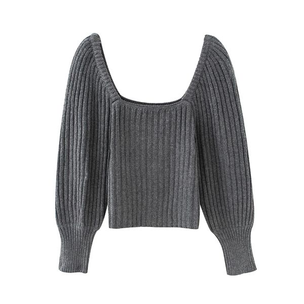 square collar lantern sleeve knitting sweater women summer fashion lady slim solid pullover casual sw762 210430, White;black
square collar lantern sleeve knitting sweater women summer fashion lady slim solid pullover casual sw762 210430, White;black