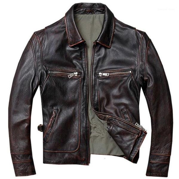 men's leather & faux genuine cowhide jacket men vintage brown black slim motorcycle brand clothing casual 100% cow coat
men's leather & faux genuine cowhide jacket men vintage brown black slim motorcycle brand clothing casual 100% cow coat
