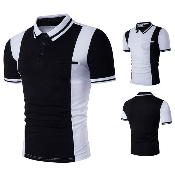 men's polo shirt 2021 style lapel short sleeve large t- european slim bla and white contrast, White;black
men's polo shirt 2021 style lapel short sleeve large t- european slim bla and white contrast, White;black
