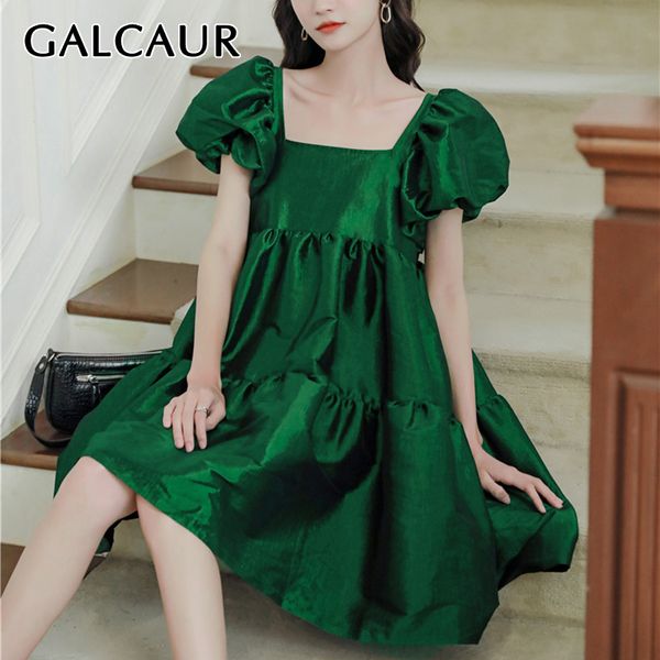 galcaur vintage satin womens dress square collar puff sleeve high waist tunic big hem mini dresses female 2021 new fashion, Black;gray
galcaur vintage satin womens dress square collar puff sleeve high waist tunic big hem mini dresses female 2021 new fashion, Black;gray