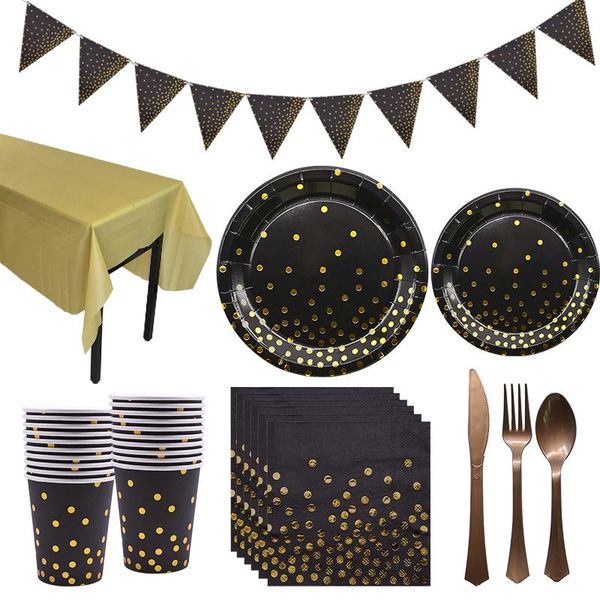 disposable dinnerware black paper plates cups napkins straw wedding birthday party tableware decoration supplies
disposable dinnerware black paper plates cups napkins straw wedding birthday party tableware decoration supplies