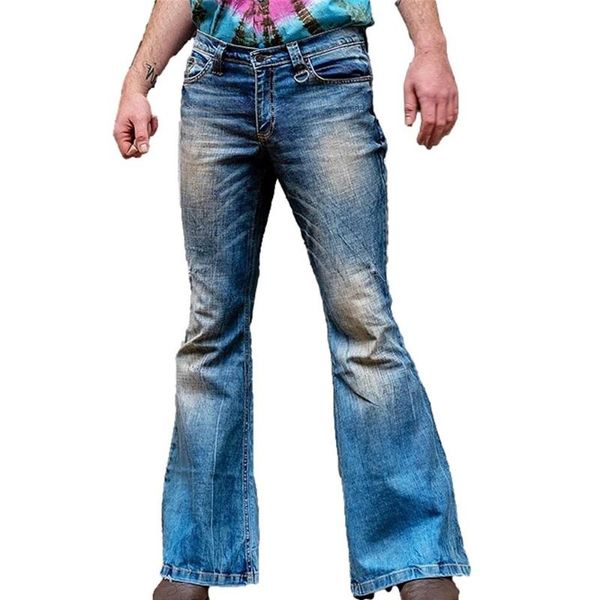 men's jeans mens retro flared trousers long denim pants slim fashionable bottoms, Blue
men's jeans mens retro flared trousers long denim pants slim fashionable bottoms, Blue