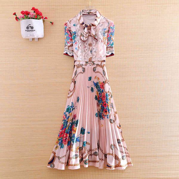 dress high-end summer women bow lace beading print o-neck a-line slim elgant lady floral party pleated dress s-xl, Black;gray
dress high-end summer women bow lace beading print o-neck a-line slim elgant lady floral party pleated dress s-xl, Black;gray