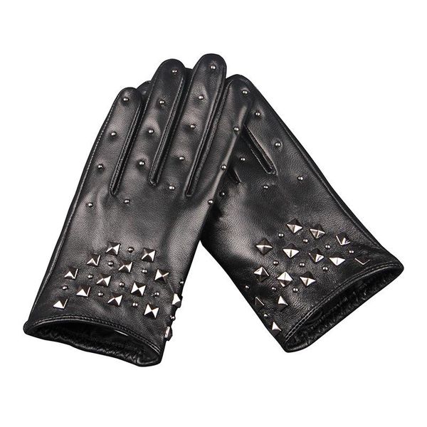 five fingers gloves mittens women' winter ladies leather rivet motorcycle punk short touch screen cool trend performance sheepskin s27, Blue;gray 
five fingers gloves mittens women' winter ladies leather rivet motorcycle punk short touch screen cool trend performance sheepskin s27, Blue;gray