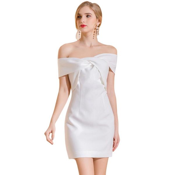 party dresses prom evening women mini dress white slash neck office lady elegant short backless spring summer garment, White;black
party dresses prom evening women mini dress white slash neck office lady elegant short backless spring summer garment, White;black